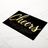 Elegant Black and Gold New Year's Eve Party  Folie Uitnodiging (Gedraaid)