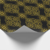 Elegant Black and Gold Ornate Christmas Wrapping  Cadeaupapier (Hoek)
