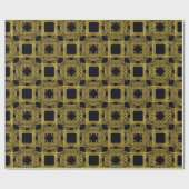Elegant Black and Gold Ornate Christmas Wrapping P Cadeaupapier (Vlak)