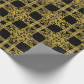 Elegant Black and Gold Ornate Christmas Wrapping P Cadeaupapier (Hoek)