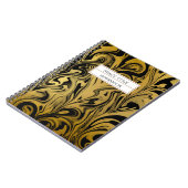 Elegant Black and Gold Paint Name Persoonlijk Notitieboek (Linkerzijde)