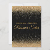 Elegant Black and Gold Passover Seder Invitation Feestdagenkaart (Voorkant)