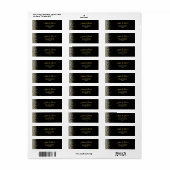 Elegant Black and Gold Return Address Label (Full Sheet)