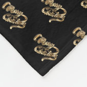 Elegant Black and Gold Script Merry Kerstmis Fleece Deken (Hoek)
