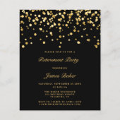 Elegant Black and Gold Script Retirement Party (Voorkant)