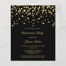 Elegant Black and Gold Script Retirement Party