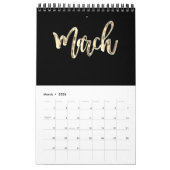 Elegant Black and Gold Script Typography Modern Ca Kalender (Mar 2026)