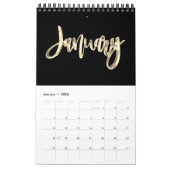 Elegant Black and Gold Script Typography Modern Ca Kalender (Jan 2026)