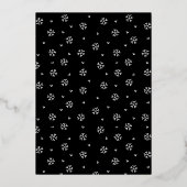 Elegant Black and Gold Snowflake Holiday Party Folie Uitnodiging (Achterkant)