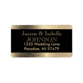 Elegant Black and Gold Starlights Weddenschap Etiket (Voorkant)