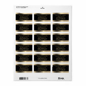 Elegant Black and Gold Starlights Weddenschap Etiket (Full Sheet)