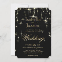 Elegant Black and Gold Starlights Weddenschap