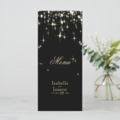 Elegant Black and Gold Starlights Weddenschap - Me Menu (Staand voorkant)