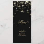 Elegant Black and Gold Starlights Weddenschap - Me Menu (Voorkant)