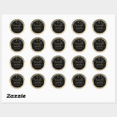 Elegant Black and Gold Starlights Weddenschap Ronde Sticker (Vel)