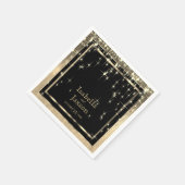 Elegant Black and Gold Starlights Weddenschap Servet (Hoek)