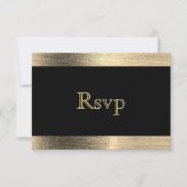 Elegant Black and Gold Starlights Wedding - RSVP (Voorkant)