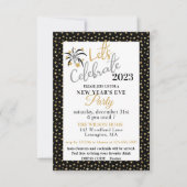 Elegant Black and Gold Stars New Years Eve Party (Voorkant)
