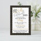 Elegant Black and Gold Stars New Years Eve Party (Staand voorkant)