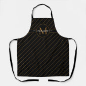 Elegant Black and Gold Striped Monogram Name Schort (Voorkant)