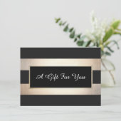 Elegant Black and Gold Stripes Cadeaubon (Staand voorkant)