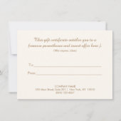 Elegant Black and Gold Stripes Cadeaubon (Achterkant)