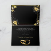 Elegant black and gold summer wedding bedankkaart (Binnen)