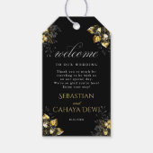 Elegant black and gold summer wedding cadeaulabel (Voorkant)