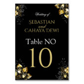 Elegant black and gold summer wedding kaart (Achterkant)