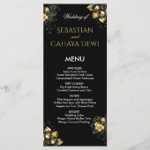 Elegant black and gold summer wedding menu (Voorkant)