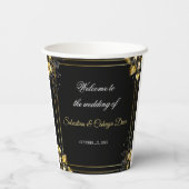 Elegant black and gold summer wedding papieren bekers (Achterkant)
