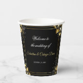 Elegant black and gold summer wedding papieren bekers (Voorkant)