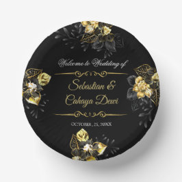 Elegant black and gold summer wedding papieren kommen