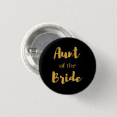 Elegant Black and Gold tante van de Bride Ronde Button 3,2 Cm (Voorkant /achterkant)