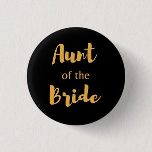 Elegant Black and Gold tante van de Bride Ronde Button 3,2 Cm