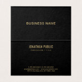 Elegant Black And Gold Trendy Template Folded Visitekaartje (Binnenkant ongevouwen)