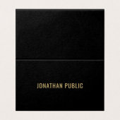 Elegant Black And Gold Trendy Template Folded Visitekaartje (Buitenkant ongevouwen)