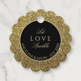 Elegant Black and Gold Wedding Bedankjes Labels
