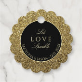 Elegant Black and Gold Wedding Bedankjes Labels (Voorkant)