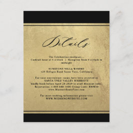 Elegant Black and Gold Wedding Details Enclosure C Informatiekaartje