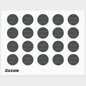 Elegant Black and Gold Wedding Envelope-zegels Ronde Sticker (Vel)