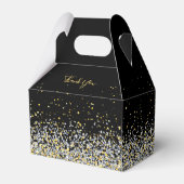 Elegant Black and Gold Wedding Favor Box Bedankdoosjes (Achterkant)