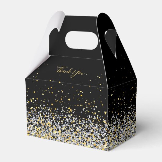 Elegant Black and Gold Wedding Favor Box Bedankdoosjes (Achterkant)