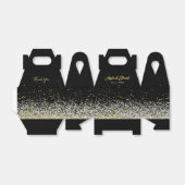 Elegant Black and Gold Wedding Favor Box Bedankdoosjes (Uitgevouwen)