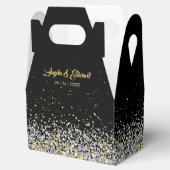 Elegant Black and Gold Wedding Favor Box Bedankdoosjes (Geopend)