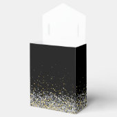 Elegant Black and Gold Wedding Favor Box Bedankdoosjes (Geopend)