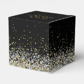 Elegant Black and Gold Wedding Favor Box Bedankdoosjes (Achterkant)