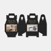 Elegant Black and Gold Wedding Foto Hartelijk dank Bedankdoosjes (Uitgevouwen)