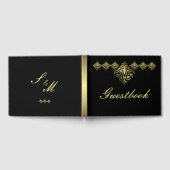 Elegant Black and Gold Wedding Gastenboek (Volledig)