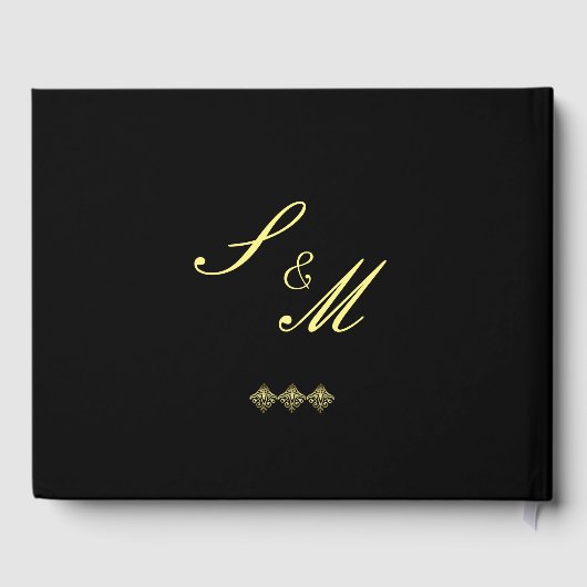 Elegant Black and Gold Wedding Gastenboek (Achterkant)